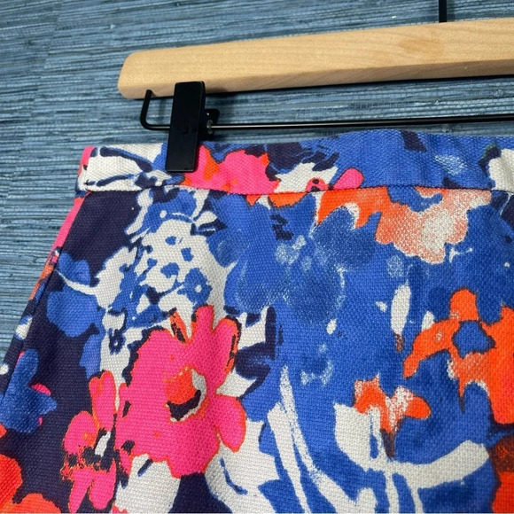 LOFT floral denim pencil skirt Petite Size 8 Floral Multicolor Blue Pink Yellow - Picture 5 of 7